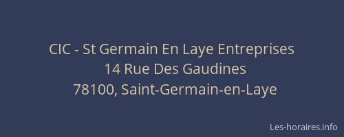 CIC - St Germain En Laye Entreprises
