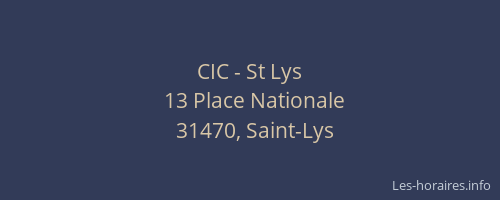 CIC - St Lys