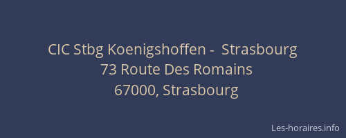 CIC Stbg Koenigshoffen -  Strasbourg