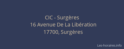 CIC - Surg&egrave;res
