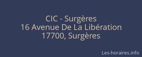 CIC - Surgères
