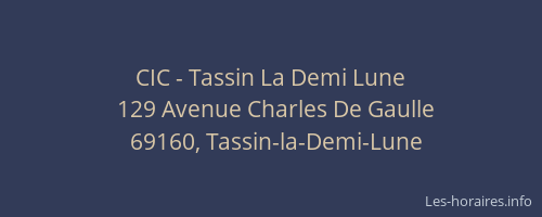 CIC - Tassin La Demi Lune