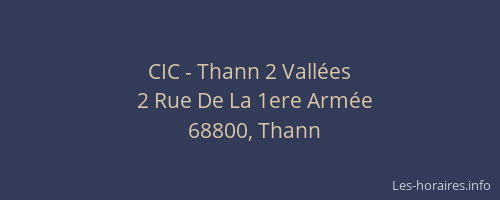 CIC - Thann 2 Vallées