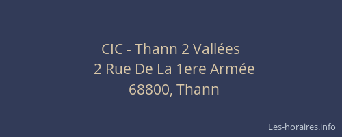 CIC - Thann 2 Vall&eacute;es