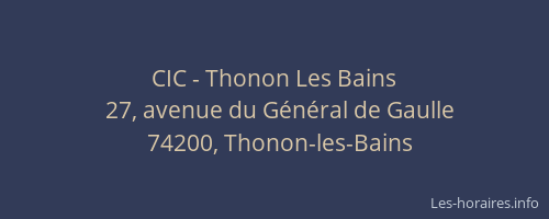 CIC - Thonon Les Bains