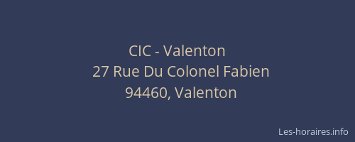 CIC - Valenton