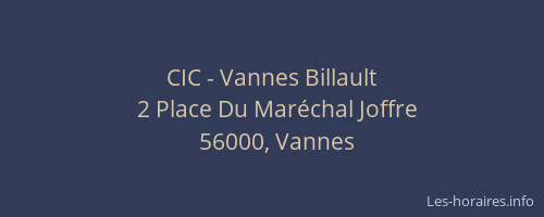 CIC - Vannes Billault