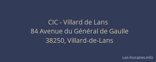 CIC - Villard de Lans