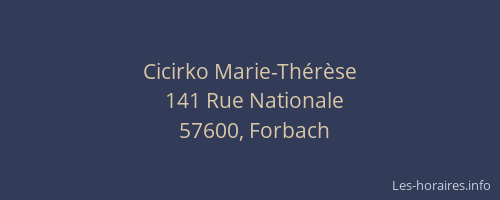 Cicirko Marie-Thérèse