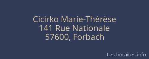 Cicirko Marie-Thérèse