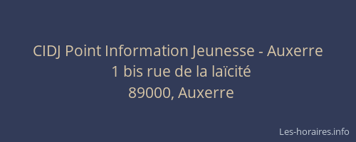 CIDJ Point Information Jeunesse - Auxerre