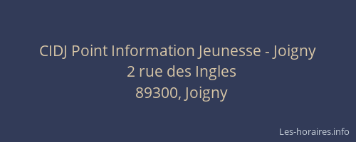 CIDJ Point Information Jeunesse - Joigny