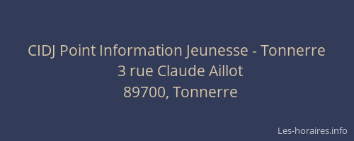CIDJ Point Information Jeunesse - Tonnerre