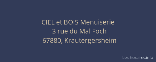 CIEL et BOIS Menuiserie