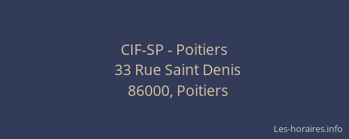 CIF-SP - Poitiers