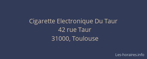 Cigarette Electronique Du Taur