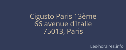 Cigusto Paris 13ème