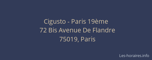 Cigusto - Paris 19ème