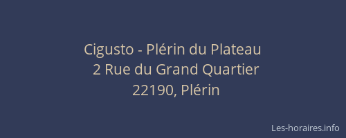 Cigusto - Pl&eacute;rin du Plateau