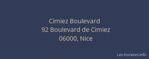 Cimiez Boulevard