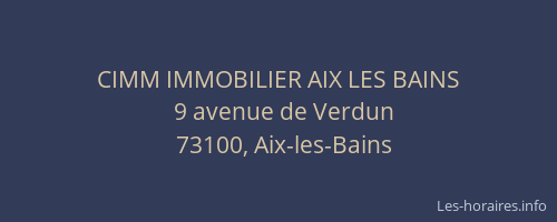 CIMM IMMOBILIER AIX LES BAINS
