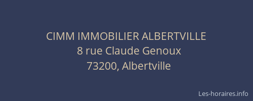 CIMM IMMOBILIER ALBERTVILLE