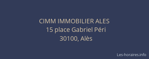 CIMM IMMOBILIER ALES