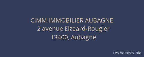 CIMM IMMOBILIER AUBAGNE
