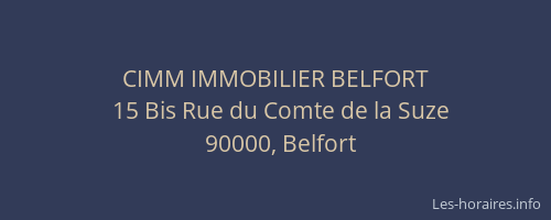 CIMM IMMOBILIER BELFORT