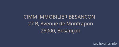 CIMM IMMOBILIER BESANCON