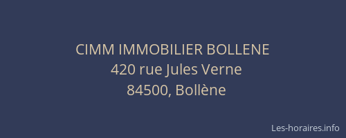 CIMM IMMOBILIER BOLLENE