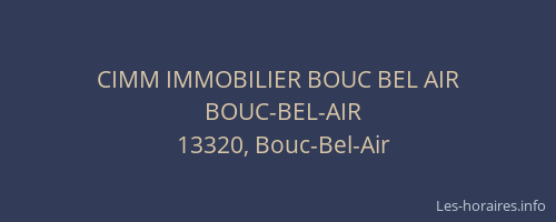 CIMM IMMOBILIER BOUC BEL AIR