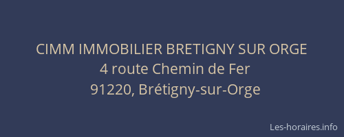 CIMM IMMOBILIER BRETIGNY SUR ORGE