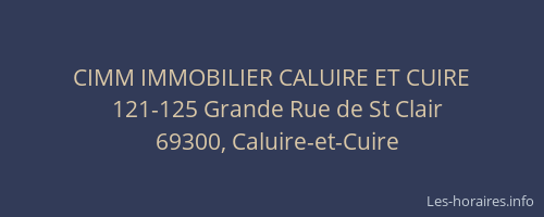 CIMM IMMOBILIER CALUIRE ET CUIRE