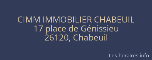 CIMM IMMOBILIER CHABEUIL