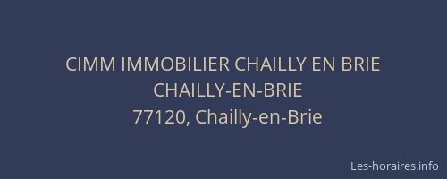 CIMM IMMOBILIER CHAILLY EN BRIE