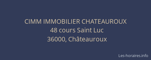 CIMM IMMOBILIER CHATEAUROUX