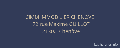 CIMM IMMOBILIER CHENOVE