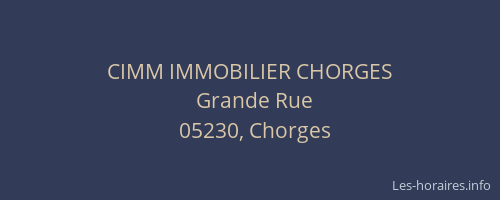CIMM IMMOBILIER CHORGES