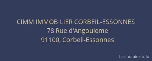 CIMM IMMOBILIER CORBEIL-ESSONNES