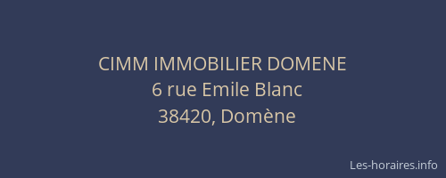 CIMM IMMOBILIER DOMENE