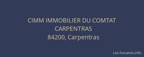 CIMM IMMOBILIER DU COMTAT