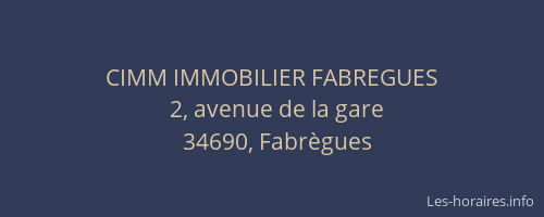CIMM IMMOBILIER FABREGUES