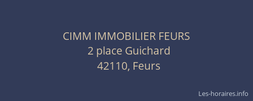 CIMM IMMOBILIER FEURS