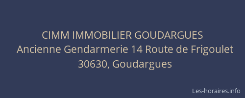 CIMM IMMOBILIER GOUDARGUES