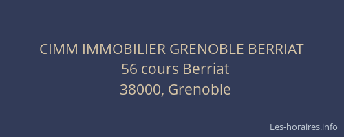 CIMM IMMOBILIER GRENOBLE BERRIAT