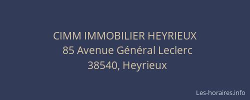 CIMM IMMOBILIER HEYRIEUX