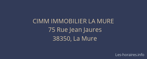 CIMM IMMOBILIER LA MURE