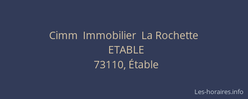 Cimm  Immobilier  La Rochette