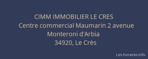CIMM IMMOBILIER LE CRES